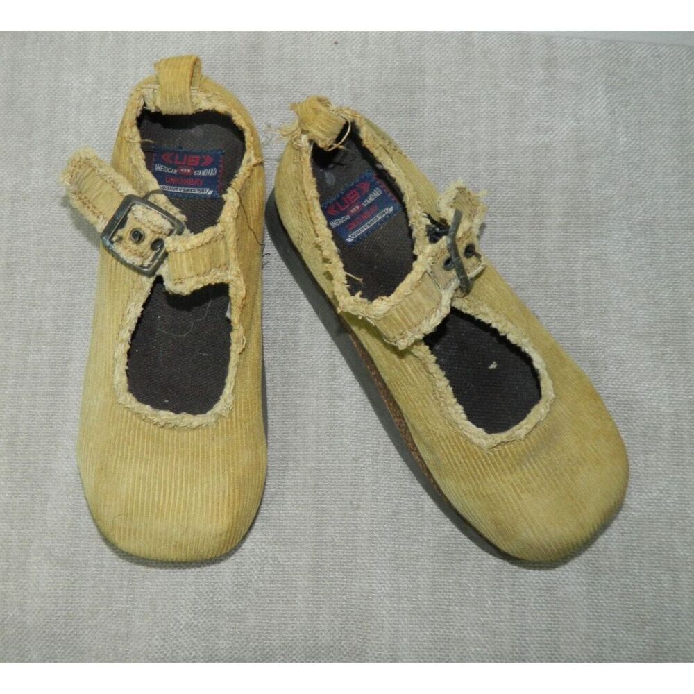 Unionbay Mary Jane Size 6.5 Beige Corduroy Cork Platform Vintage Y2K 2000s Geene